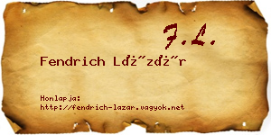 Fendrich Lázár névjegykártya